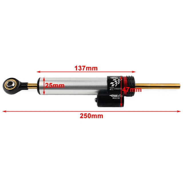 250mm CNC Motor Steering Damper Stabilizer Linear Reversed Safety Control Silver