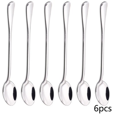 6Pack Teerfu da servizio Acciaio inossidabile 4.8 inch long Set di 6 cucchiai rotondi in acciaio inox per buffet da zuppa Silver 
