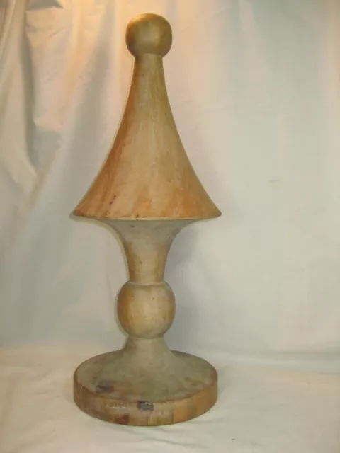 jumbo hard wood wooden decor spindle top turned carved large solid statue object