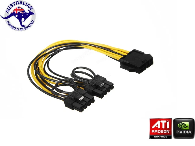 CPU 8 Pin to Dual PCIE 8Pin 6+2 Graphics Card Power Adapter Cable Nvidia AMD GPU