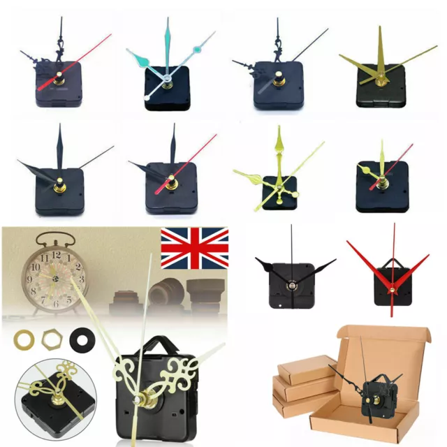 Classic Silent Quartz Clock Movement Mechanism Battery Powered Hand Tool DIY UK