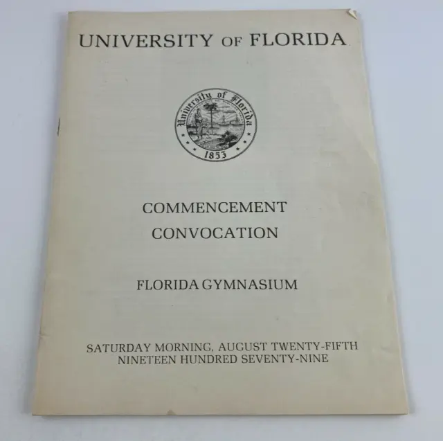 1979 University of Florida Commencement Convocation Program 8/25/1979