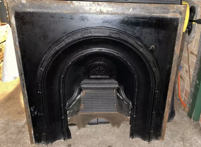 Antique Cast Iron Fireplace with Arched Fire Grate~c1890~Victorian Not Complete