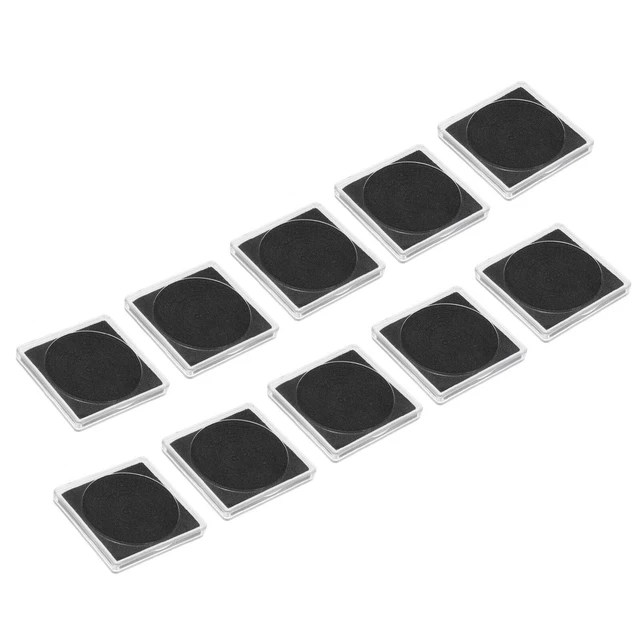 10 uds soporte para monedas maletín de colección de monedas, caja de visualización de monedas, para monedas de 17-37 mm, negro