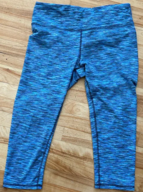 RBX Reebok Gym Pants size L Womens Workout Capri Black Blue