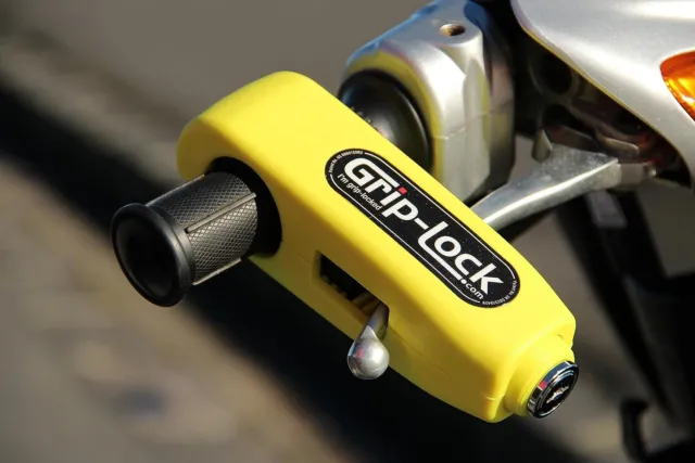 Grip-Lock GLRed Motorrad-und Roller-Sicherheitsschloss für Lenker, Rot, Red, Twi