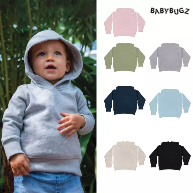 Babybugz Bebé Básico Sudadera BZ63 Niños Pequeños Capucha Con Armario Parche