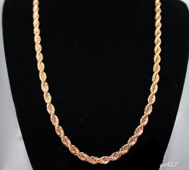 REAL SOLID 24K Gold French Rope 6MM Custom Chain Necklace GL Free LT ...