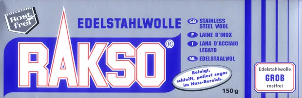 150g STAHLWOLLE GRAD 5 GROB VON RAKSO EDELSTAHLWOLLE ROSTFFREI ( Nr 609)