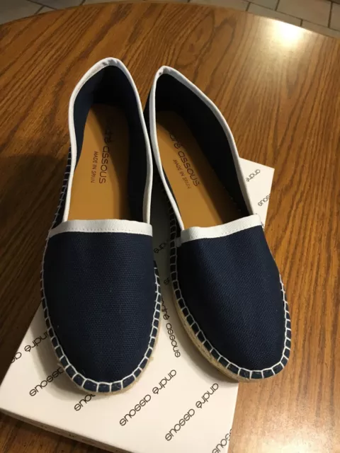 Andre Assous Espadrille From  Spain Sapphire/White  42/11 NIB Retail  $165 2