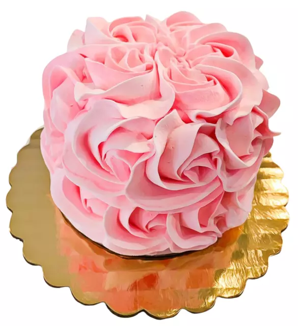 DEZICAKES Fake Cupcakes & Cake  Artificial Food Fake Pink Rosette Mini Cake