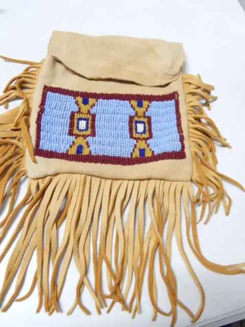 Beaded Lakota / Sioux Plains Indian Beaded Bag / Pouch - Modern Era