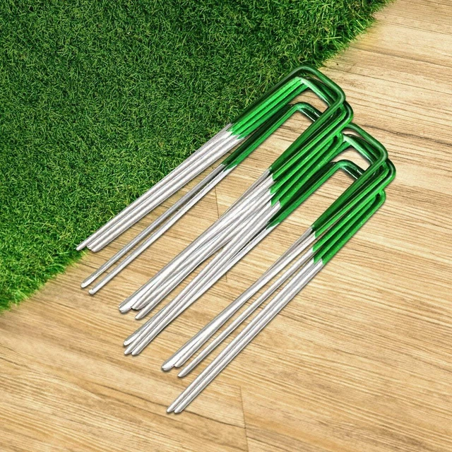 Prime turf Synthetic Artificial Grass Pins Fake Lawn Turf Weed mat U Pegs Plants