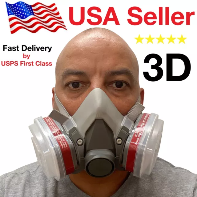 3D Half Face Respirator, LARGE, BRAND NEW, AUGUST 2020 STOCK, respirator paint