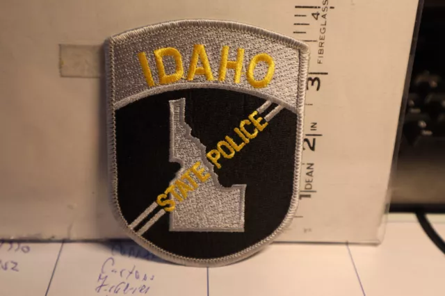 police patch   STATE POLICE IDAHO  GREY & YELLOW