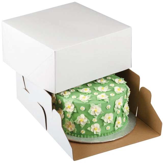 Paquete de 3 cajas de pasteles corrugados Wilton - blanco 10""X10""X5"" 2/paquete -415-0725