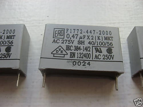 Lot De 10 Condensateurs Radial MKP 0.47µF 0.47MF 470NF X2