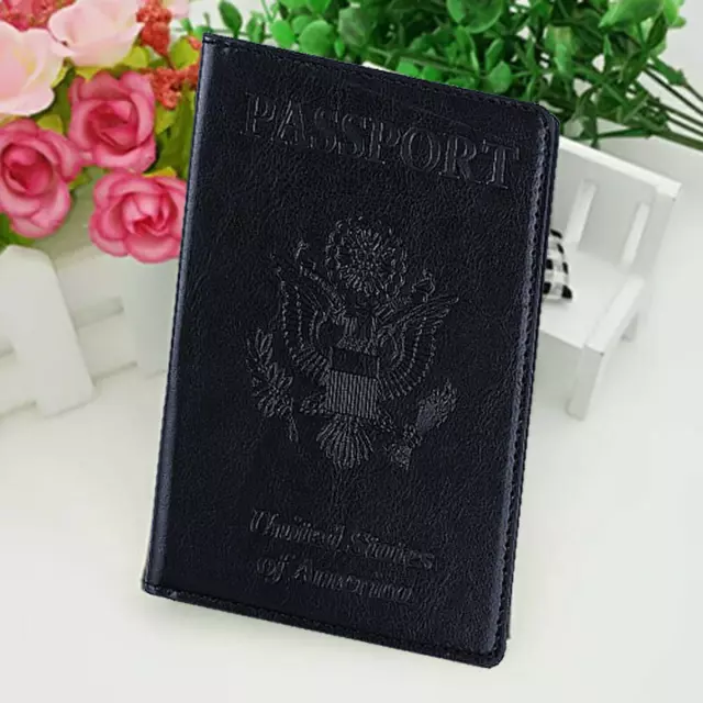 Leather Passport Vaccine Card Passport Holder Travel Wallet Blocking Case Cover
