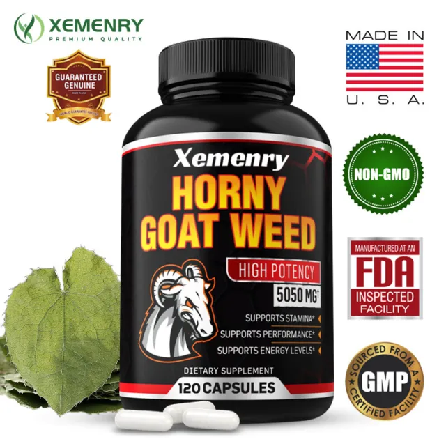 Horny Goat Weed Capsules - Men's Health,Testosterone Booster, Energy & Endurance