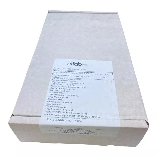Elfab DSC-PGD-080-SSU-XXX Forati Berstscheibe 80mm 25.00 Mbar G