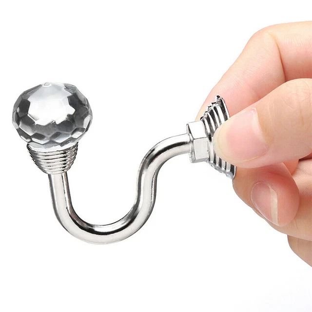 2x Crystal Curtain Holdback Hanger Wall Tie Backs Hooks Holder Curtain Tie B_I4