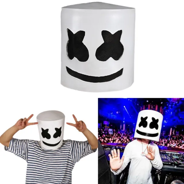 MarshMello-DJ Máscara Casco Cosplay Fiesta Malvavisco Bar Música Disfraz de Halloween 2