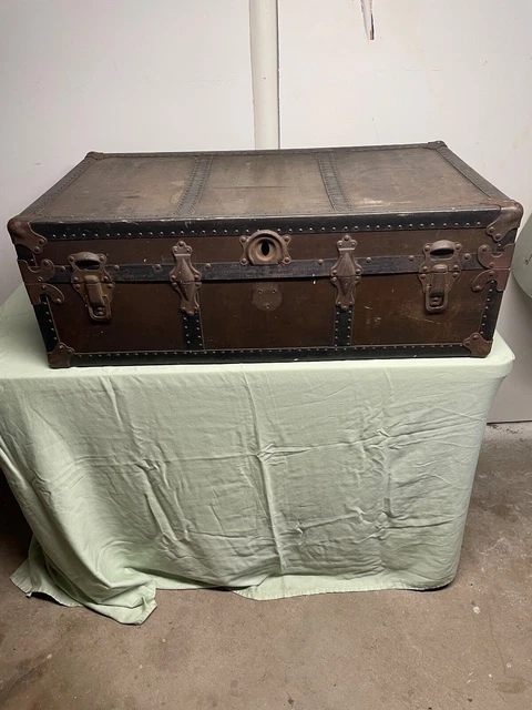 Antique Vintage Metal Trunk