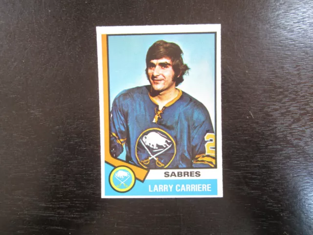 1974-75 O-Pee-Chee # 43 Larry Carriere Card (B40) Buffalo Sabres