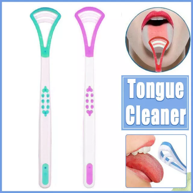 Tongue Cleaner Scraper Dental Care Oral Tounge Hygiene Brush Tool Kit Dual Head