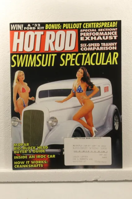 April 1994 Hot Rod Magazine Swimsuit Issue Mopar Big Block Heads Iroc Cranks