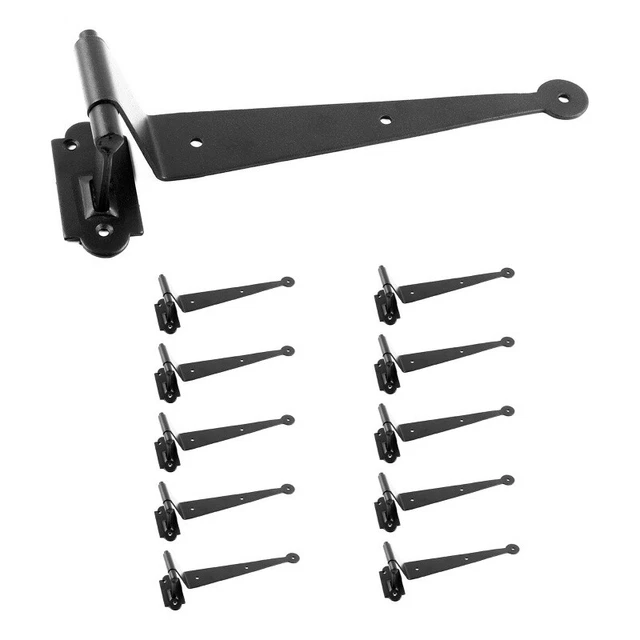 Black Offset Strap Lift Off Pintle Hinge 11 3/4" L Cast Iron Pack of 10