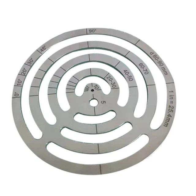 Herramientas de corte de cuero regla de corte de esquina círculos concéntricos de metal plantilla C1G3