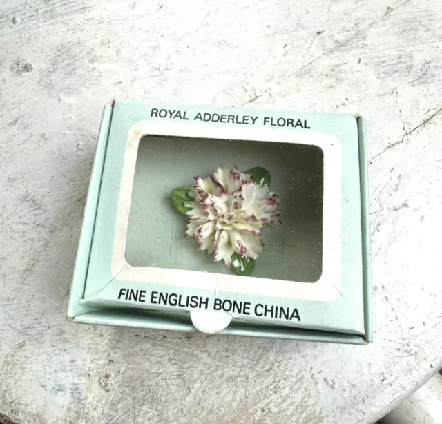 Vintage Royal Adderley Floral Fine English Bone China Flower Brooch Pin England