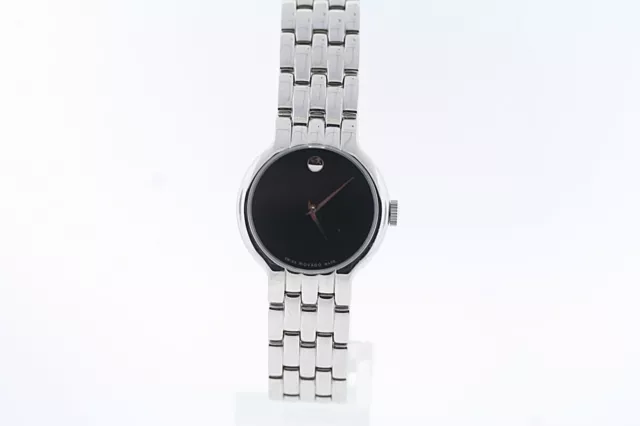 Donna Movado 0606338 Veturi Acciaio Inox Quadrante Nero Orologio