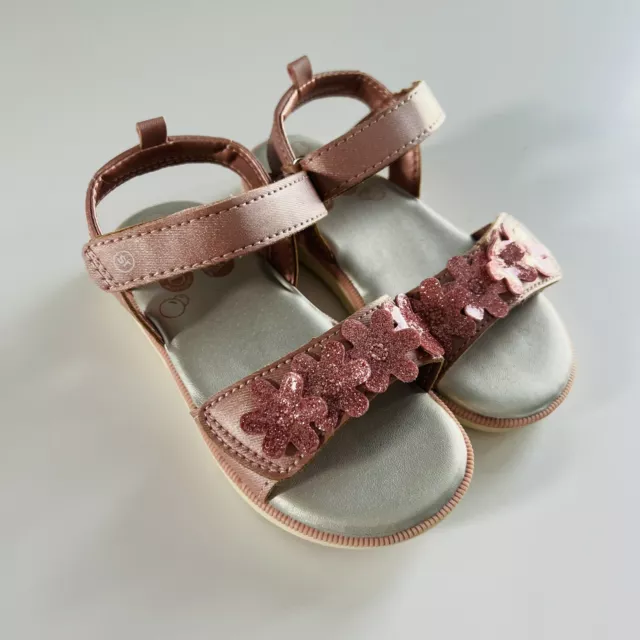 Surprize by Stride Rite Clarice Adjustable Sandals Rose Gold Pink Toddler 9 NWOT