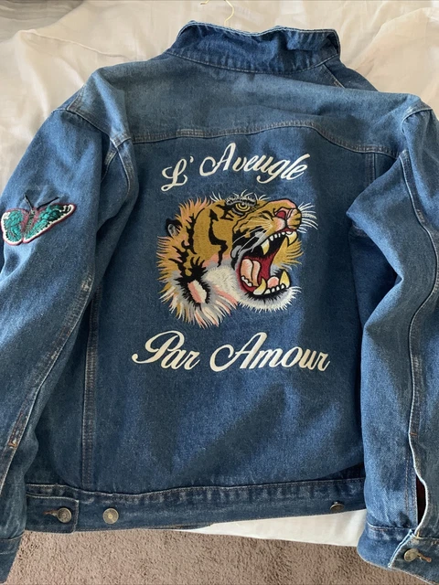 Gucci denim tiger jacket on sale