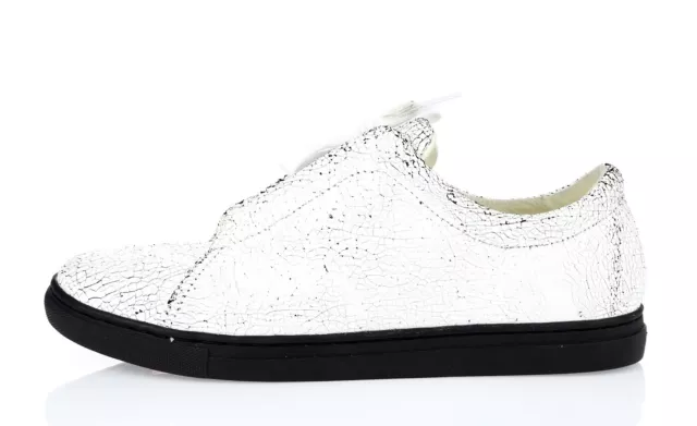 Mens CREATIVE RECREATION white cracked leather fashion sneakers sz. 9.5 $120 2