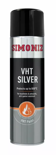 Simoniz Vht Silver Paint Very High Temperature Car Spray Aerosol 500Ml