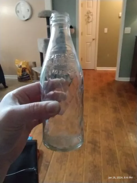 Vintage Clear Glass Pepsi-Cola 10oz Soda Bottle  1979