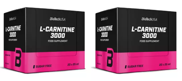 2 boites L-CARNITINE 3000 BIOTECH USA 1 orange+ 1 citron