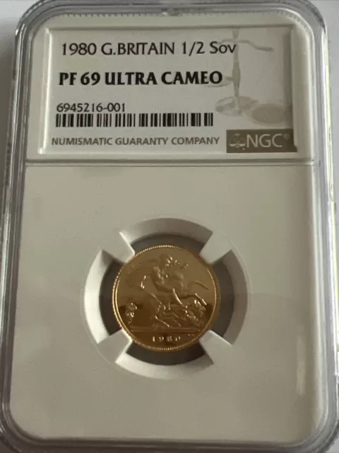 1980 gold proof half sovereign PF 69 Ultra Cameo With Box N Cert
