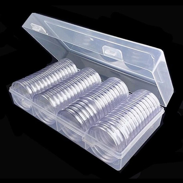 Conteneur capsule de pièces en plastique transparent pour pièces de 40 mm de d