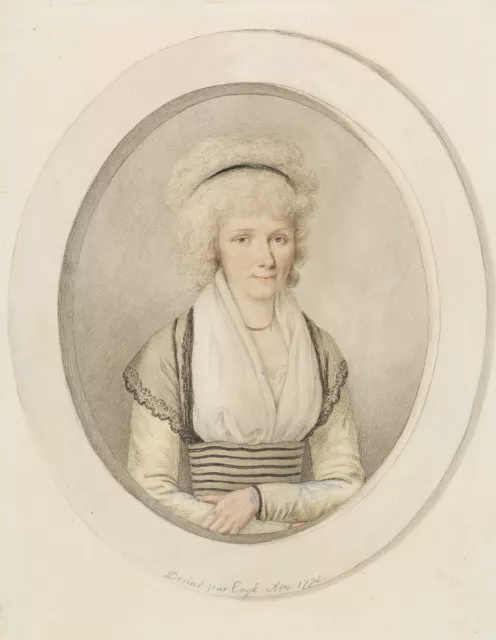 Portrait einer Dame,  1792, Bleistift Klassizismus Porträt Unbekannt (18.Jhd)