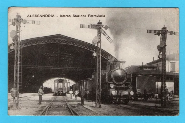 ALESSANDRIA  - INTERNO STAZIONE FERROVIARIA - treno - locomotiva - non viaggiata