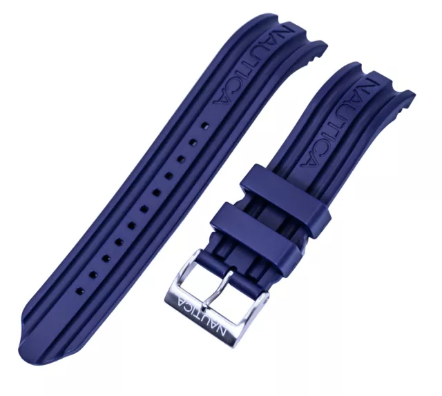 Nautica Unisex N14601G | A14601G BFD 100 Date 22mm Navy Blue Diver's Watch Band