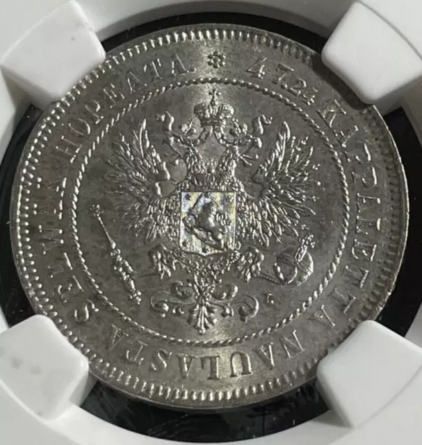 FINLAND 2 Markkaa 1906 choice BU MS-63 NGC