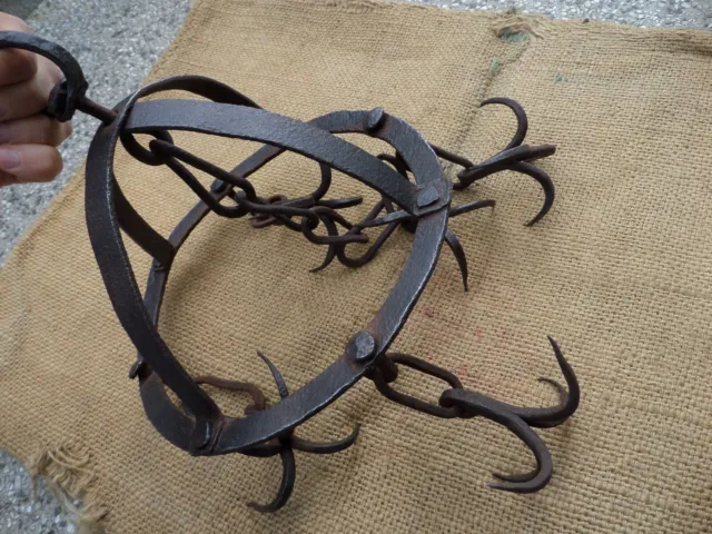 Beautiful Antique 19Th Century Blacksmith Hand Forged Water Well Hooks 3