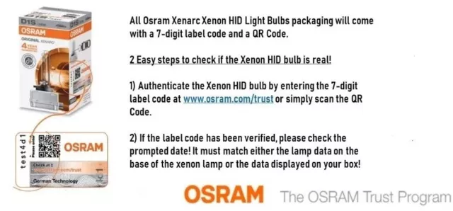 1x D3S Osram Original Xenarc 66340CLC 35W PK32d-5 HID Xenon Headlight Bulbs 3