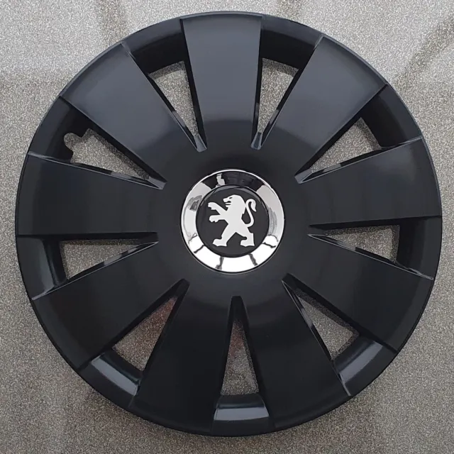 Black 15" wheel trims to fit Peugeot 308,Partner