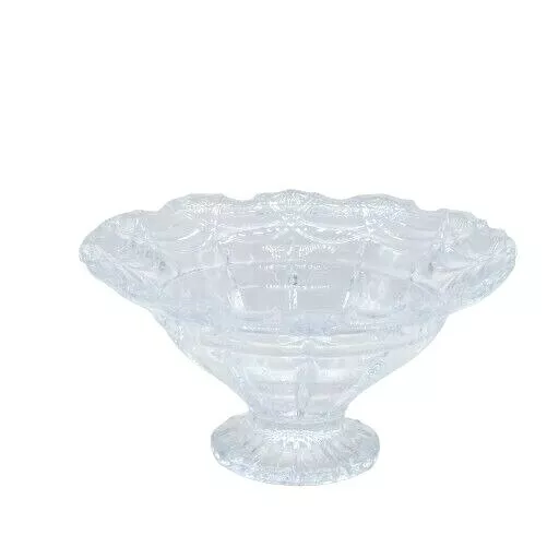 Shannon Crystal Irish Footed Bowl Scalloped Rim Heavy